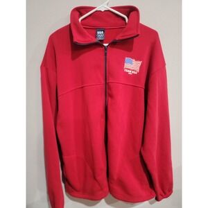 Team USA 2015 Olympic Red Fleece Jacket Full Zip Front MADE IN USA Size XL EUC